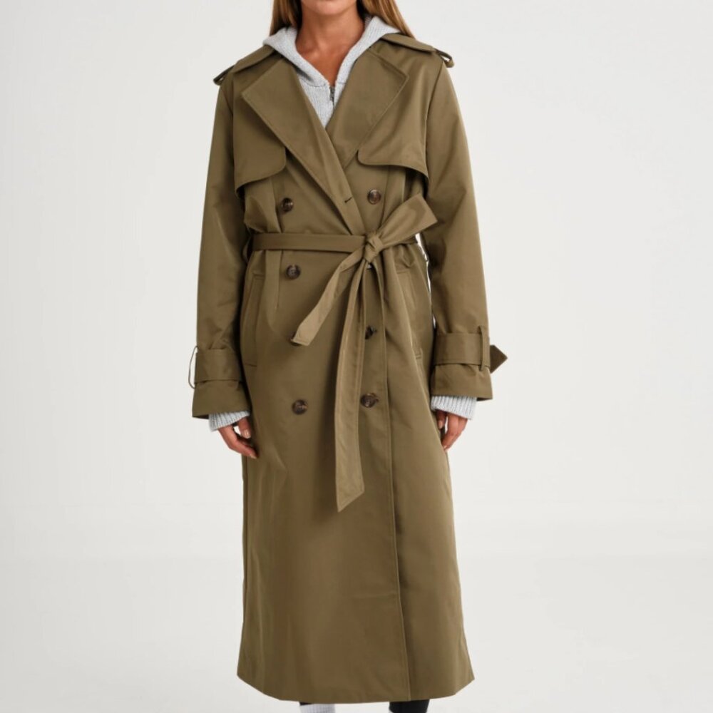 Brand New Trench Coat in Olive Allfenix S